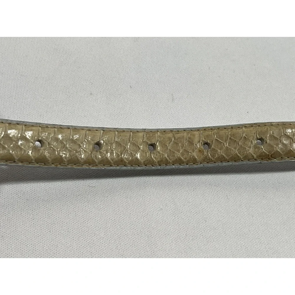 Snakeskin Belt Womens Medium Tan Leather Exotic Western Boho Adjustable